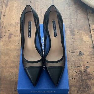 Stuart Weitzman Black Mesh Heels